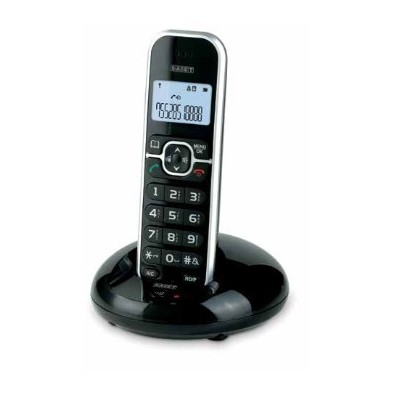 Saiet LEM Telefono DECT Identificatore di chiamata Nero, Argento