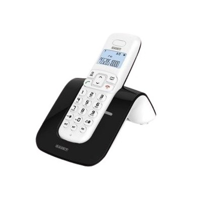 Saiet SLIDE Telefono DECT Identificatore di chiamata Nero, Bianco