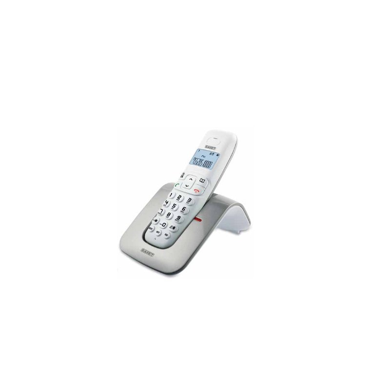 Saiet SLIDE Telefono DECT Identificatore di chiamata Argento, Bianco