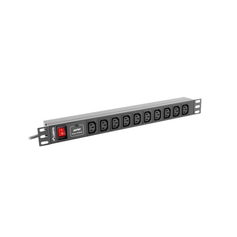 Lanberg PDU-10I-0200-IEC-BK unità di distribuzione dell'energia (PDU) 10 presa(e) AC 1U Nero