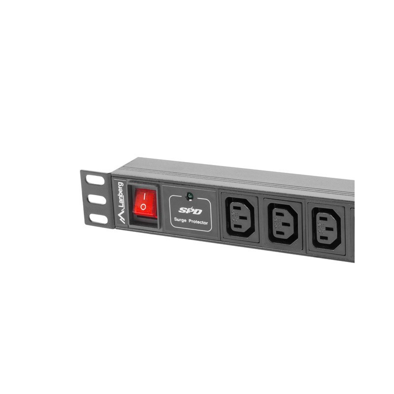 Lanberg PDU-10I-0200-IEC-BK unità di distribuzione dell'energia (PDU) 10 presa(e) AC 1U Nero