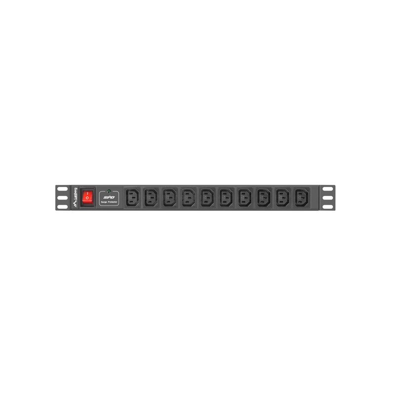 Lanberg PDU-10I-0200-IEC-BK unità di distribuzione dell'energia (PDU) 10 presa(e) AC 1U Nero