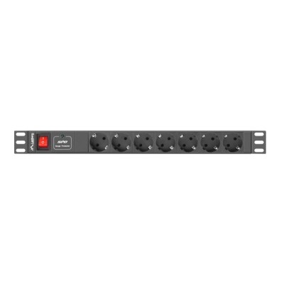 Lanberg PDU-07F-0200-IEC-BK unità di distribuzione dell'energia (PDU) 7 presa(e) AC 1U Nero