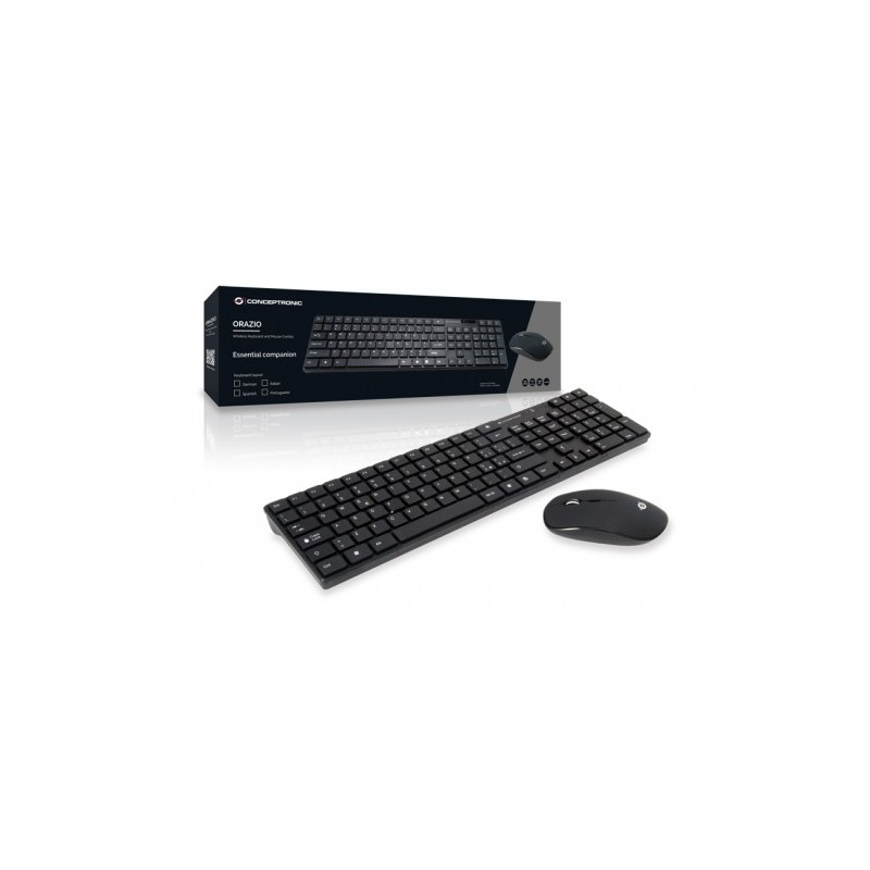 Conceptronic Orazio tastiera Mouse incluso RF Wireless QWERTY Italiano Nero