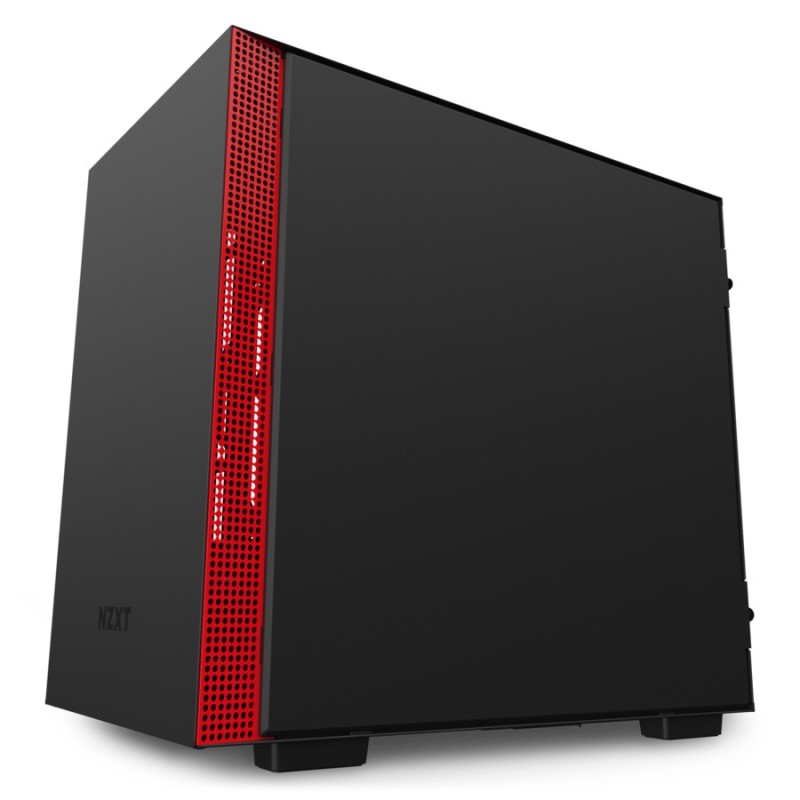 NZXT H210i Matte Black Red Mini Tower Nero, Rosso