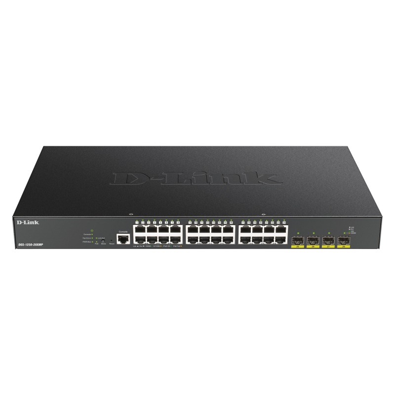 D-Link DGS-1250-28XMP switch di rete Gestito L3 Gigabit Ethernet (10 100 1000) Supporto Power over Ethernet (PoE) Nero