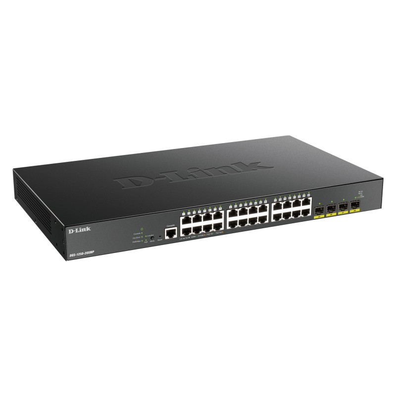 D-Link DGS-1250-28XMP switch di rete Gestito L3 Gigabit Ethernet (10 100 1000) Supporto Power over Ethernet (PoE) Nero