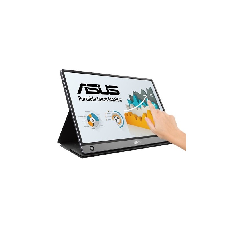 ASUS MB16AMT Monitor PC 39,6 cm (15.6") 1920 x 1080 Pixel Full HD LED Touch screen Multi utente Nero, Grigio