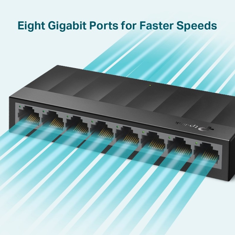 TP-Link LS1008G switch di rete Non gestito Gigabit Ethernet (10 100 1000) Nero