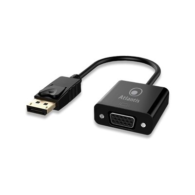 Atlantis Land A04-DP_VGA cavo e adattatore video 0,2 m VGA (D-Sub) DisplayPort Nero