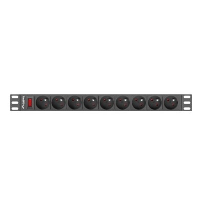 Lanberg PDU-09E-0300-BK unità di distribuzione dell'energia (PDU) 9 presa(e) AC 1U Nero