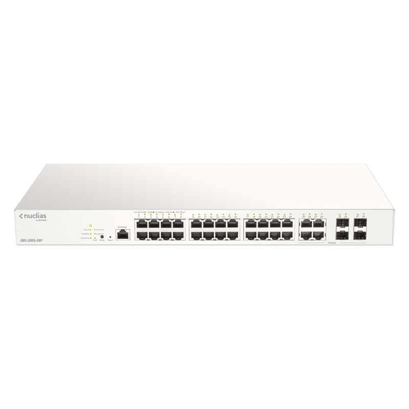 D-Link DBS-2000-28P switch di rete Gestito L2 Gigabit Ethernet (10 100 1000) Supporto Power over Ethernet (PoE) Grigio