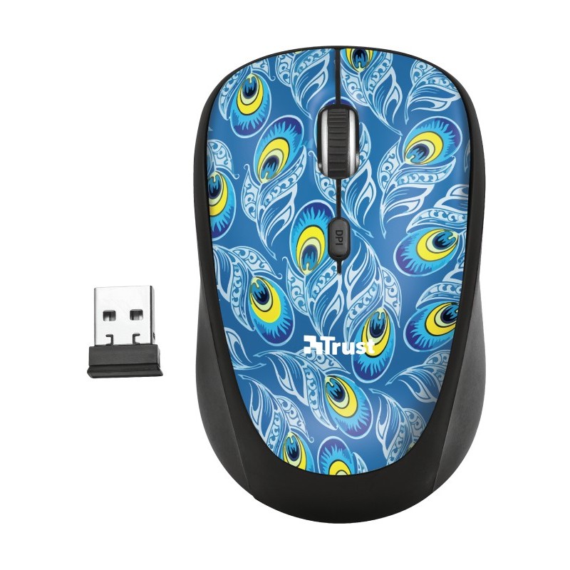 Trust Yvi mouse Ambidestro RF Wireless Ottico 1600 DPI