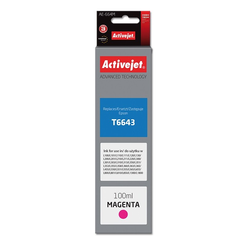 Activejet AE-664M cartuccia d'inchiostro 1 pz Compatibile Resa elevata (XL) Magenta