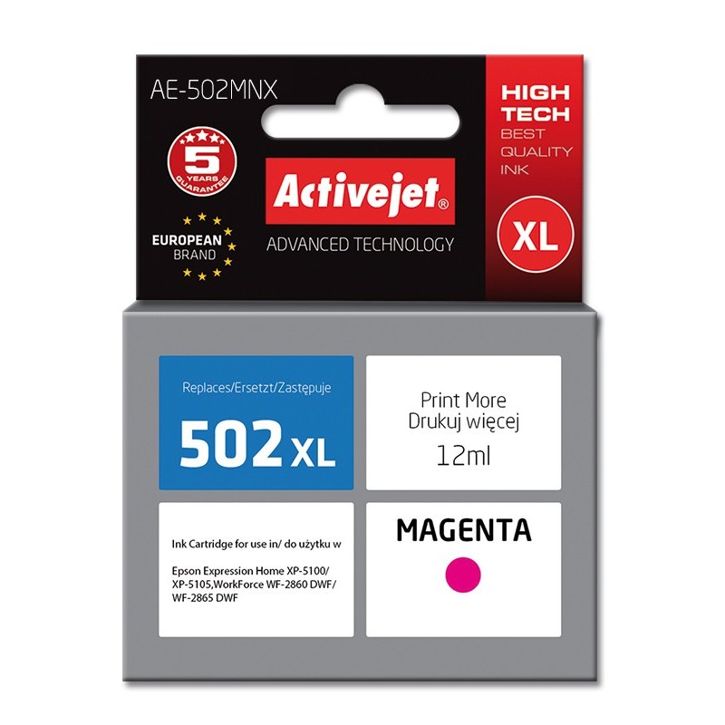 Activejet AE-502MNX cartuccia d'inchiostro 1 pz Compatibile Resa elevata (XL) Magenta