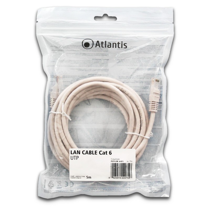 Atlantis Land P019-LAN_6-U-5 cavo di rete Bianco 5 m Cat6 U UTP (UTP)