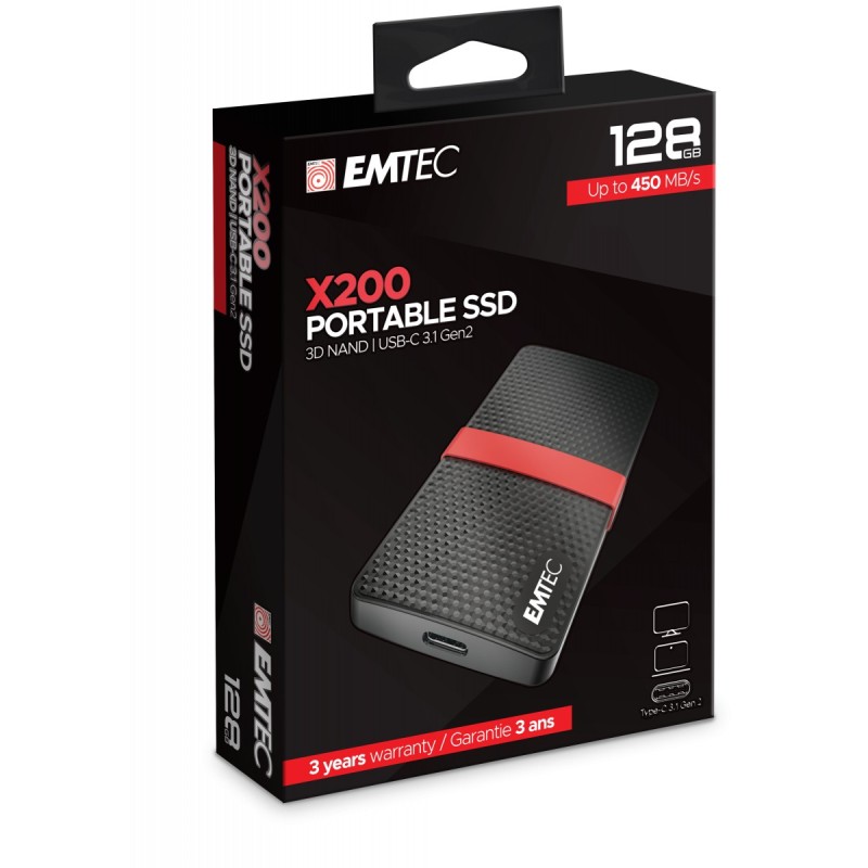 Emtec X200 128 GB Nero, Rosso