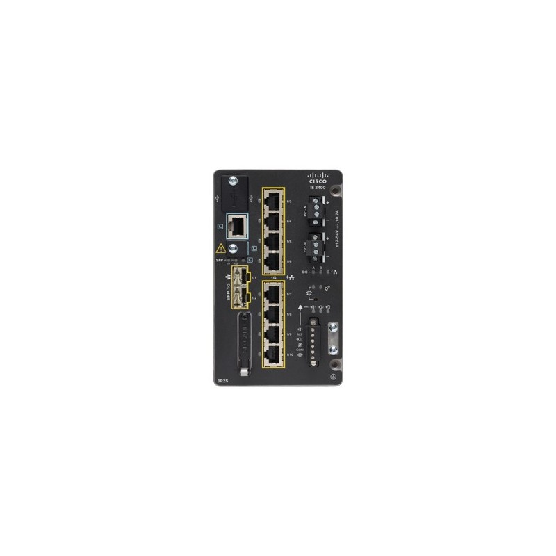 Cisco IE-3400-8P2S-A switch di rete Gestito L2 L3 Gigabit Ethernet (10 100 1000) Supporto Power over Ethernet (PoE) Nero