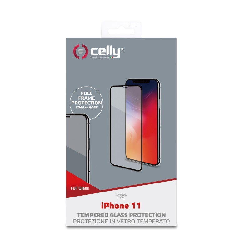 Celly FULLGLASS1001BK protezione per lo schermo e il retro dei telefoni cellulari Pellicola proteggischermo trasparente Apple 1