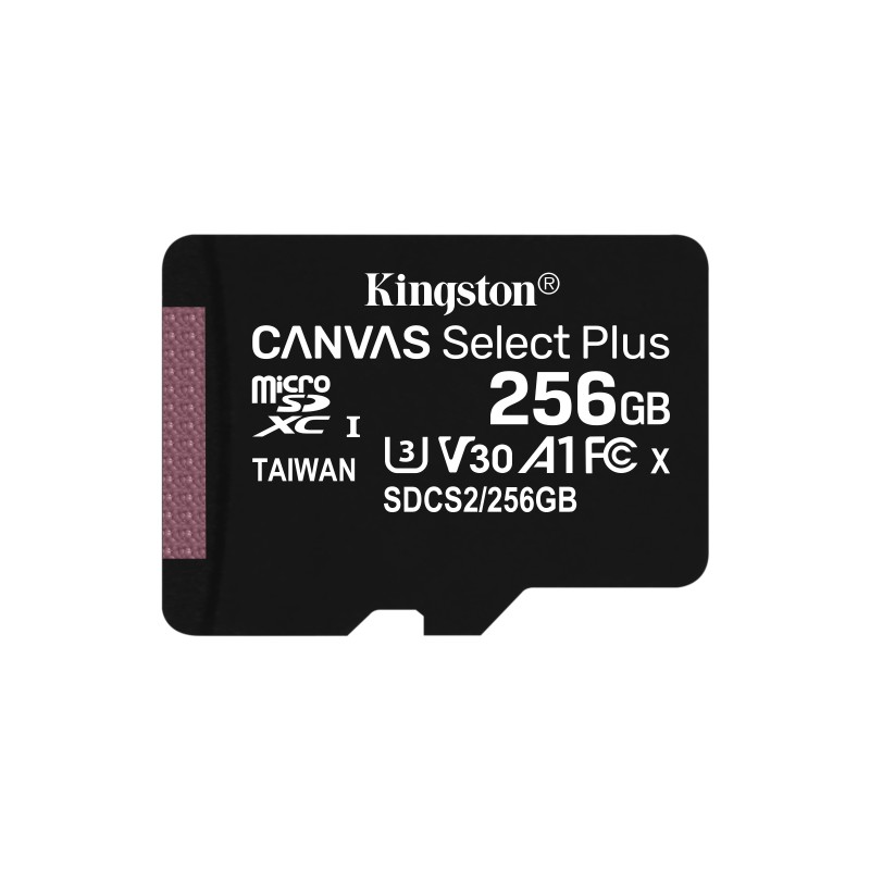 Kingston Technology Scheda micSDXC Canvas Select Plus 100R A1 C10 da 256GB confezione singola senza adattatore