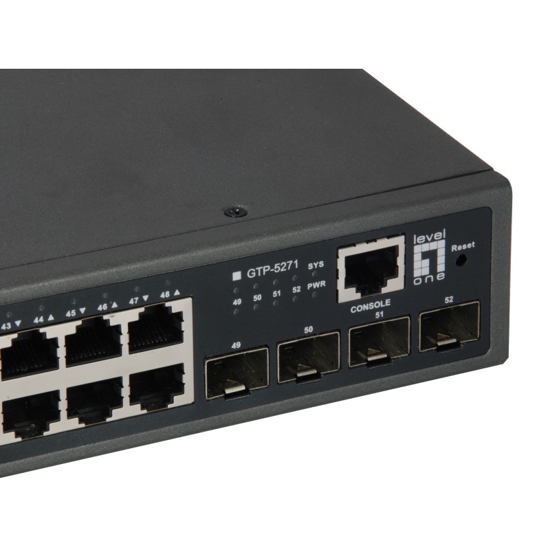 LevelOne GTP-5271 switch di rete Gestito L3 Gigabit Ethernet (10 100 1000) Supporto Power over Ethernet (PoE) Grigio