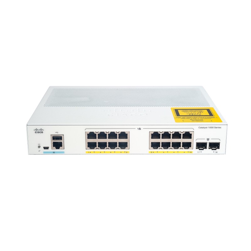 Cisco Catalyst C1000-16FP-2G-L switch di rete Gestito L2 Gigabit Ethernet (10 100 1000) Supporto Power over Ethernet (PoE)