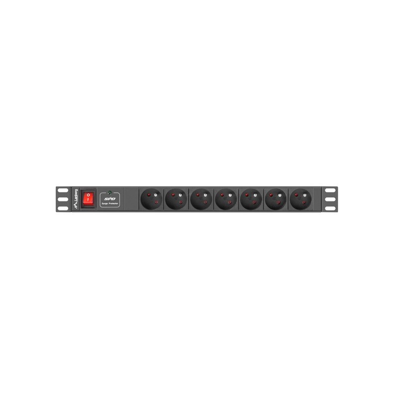 Lanberg PDU-07E-0200-IEC-BK prolunghe e multiple 2 m 7 presa(e) AC Interno Nero