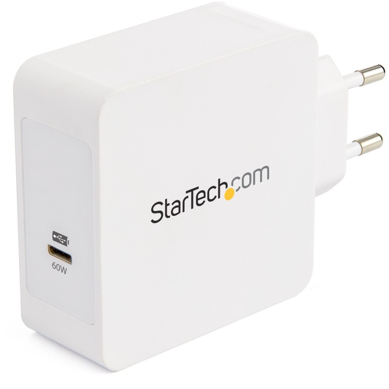 StarTech.com Caricatore USB C da parete - Alimentatore USB C per laptop 60W PD - Cavo da 2 m - Adattatore di alimentazione
