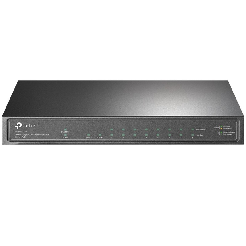 TP-Link TL-SG1210P switch di rete Non gestito Gigabit Ethernet (10 100 1000) Supporto Power over Ethernet (PoE) Grigio