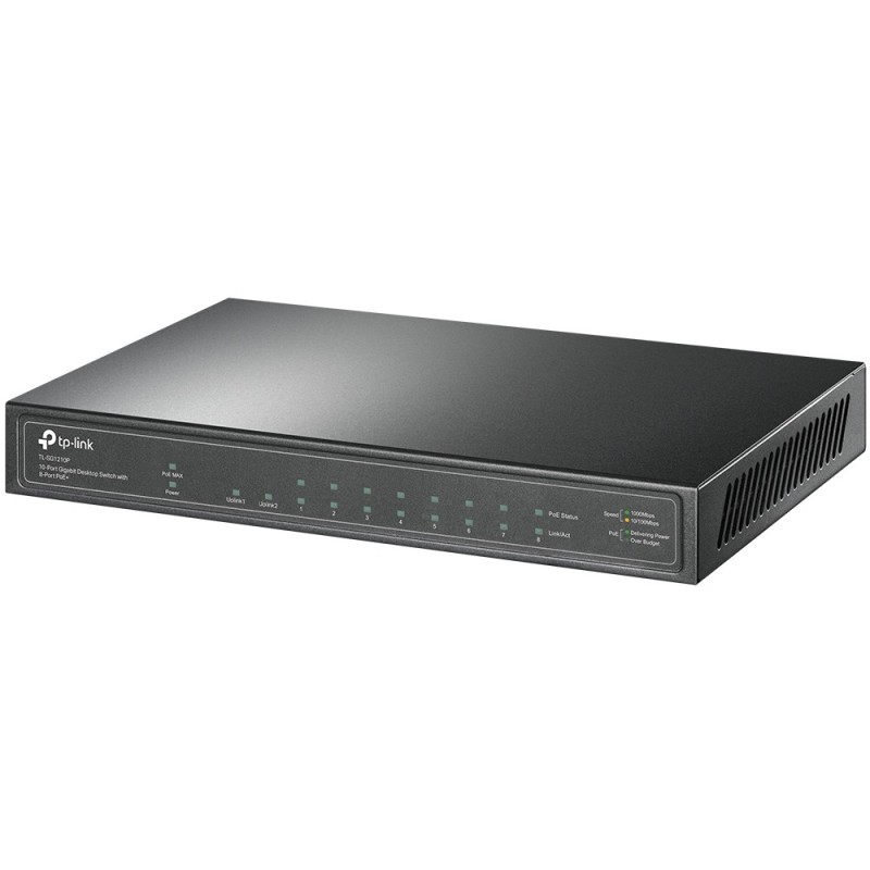 TP-Link TL-SG1210P switch di rete Non gestito Gigabit Ethernet (10 100 1000) Supporto Power over Ethernet (PoE) Grigio