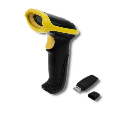 Qoltec 50862 lettore di codici a barre Lettore di codici a barre portatile 1D Laser Nero, Giallo