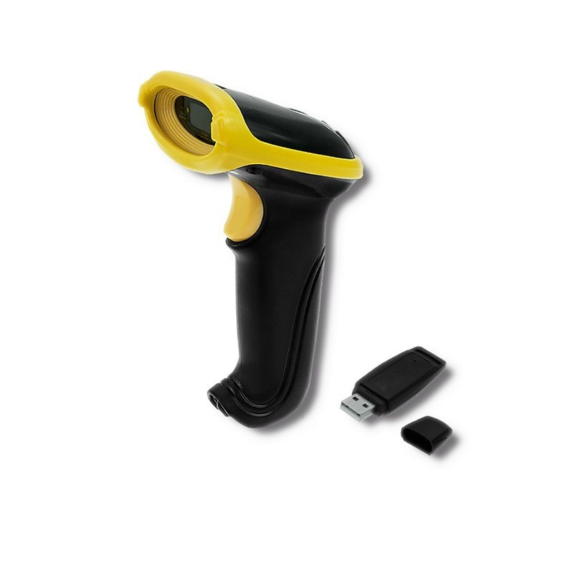 Qoltec 50862 lettore di codici a barre Lettore di codici a barre portatile 1D Laser Nero, Giallo