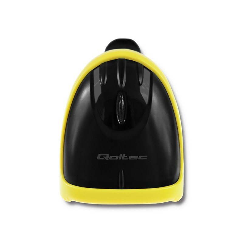 Qoltec 50862 lettore di codici a barre Lettore di codici a barre portatile 1D Laser Nero, Giallo