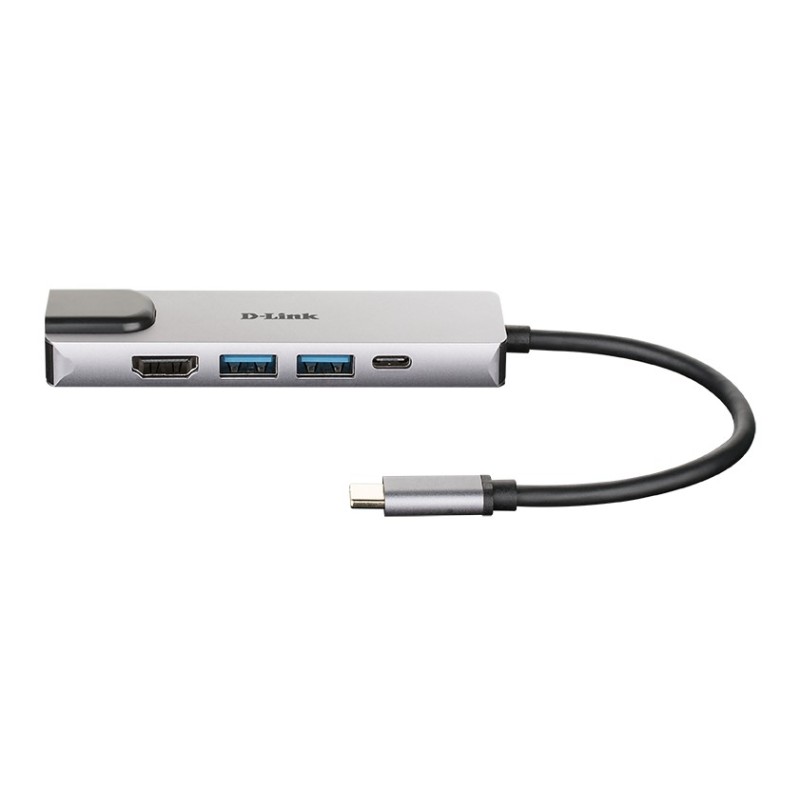 D-Link DUB-M520 replicatore di porte e docking station per laptop Cablato Thunderbolt 3 Alluminio, Nero