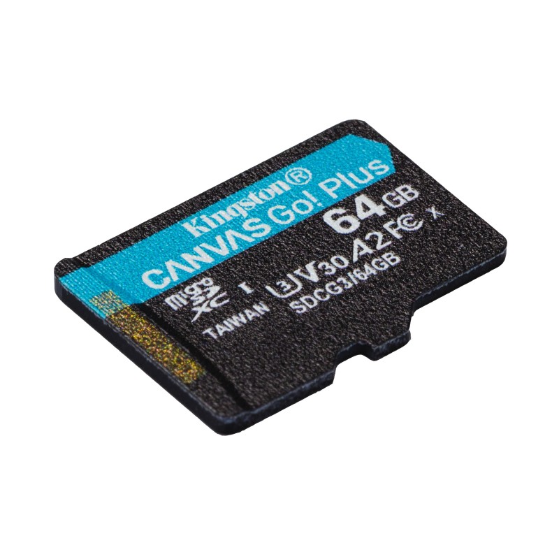 Kingston Technology Scheda microSDXC Canvas Go Plus 170R A2 U3 V30 da 64GB confezione singola senza adattatore