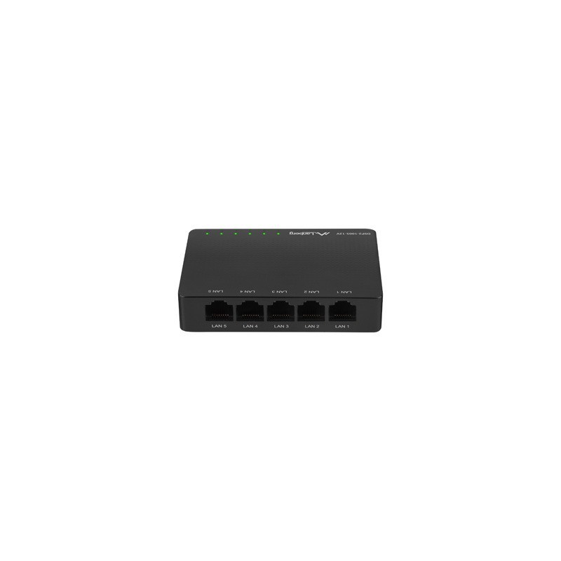 Lanberg DSP2-1005-12V switch di rete Non gestito Gigabit Ethernet (10 100 1000) Nero