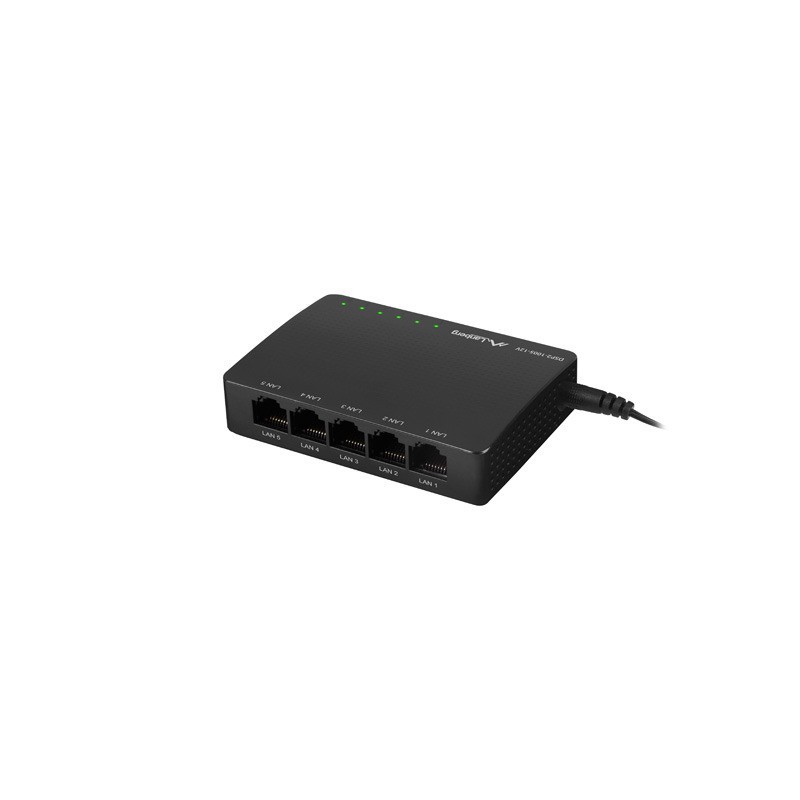 Lanberg DSP2-1005-12V switch di rete Non gestito Gigabit Ethernet (10 100 1000) Nero