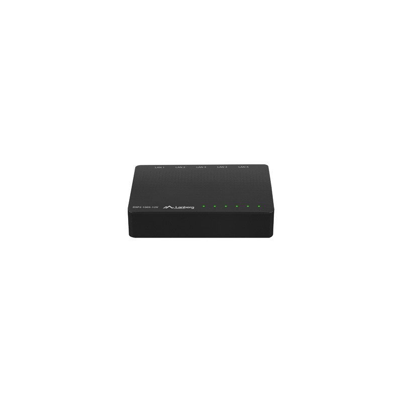 Lanberg DSP2-1005-12V switch di rete Non gestito Gigabit Ethernet (10 100 1000) Nero