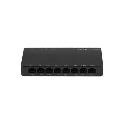 Lanberg DSP2-1008-12V switch di rete Non gestito Gigabit Ethernet (10 100 1000) Nero