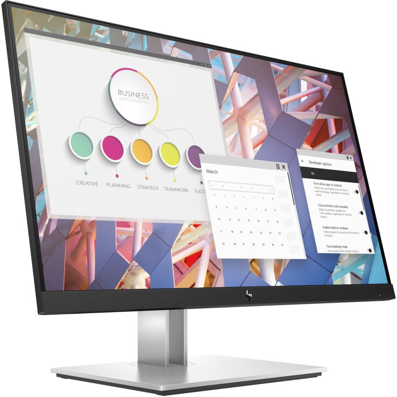 HP E-Series E24 G4 Monitor PC 60,5 cm (23.8") 1920 x 1080 Pixel Full HD LCD Nero, Argento