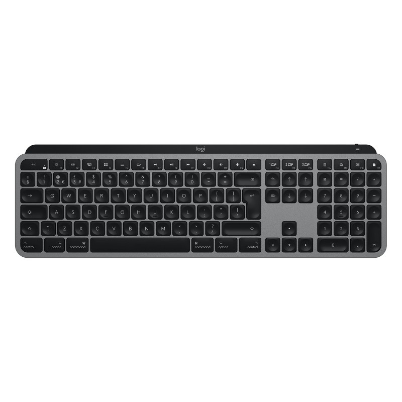 Logitech MX Keys Tastiera Wireless Illuminata Avanzata per Mac, Digitazione Tattile, Tasti Retroilluminati a LED, Bluetooth,