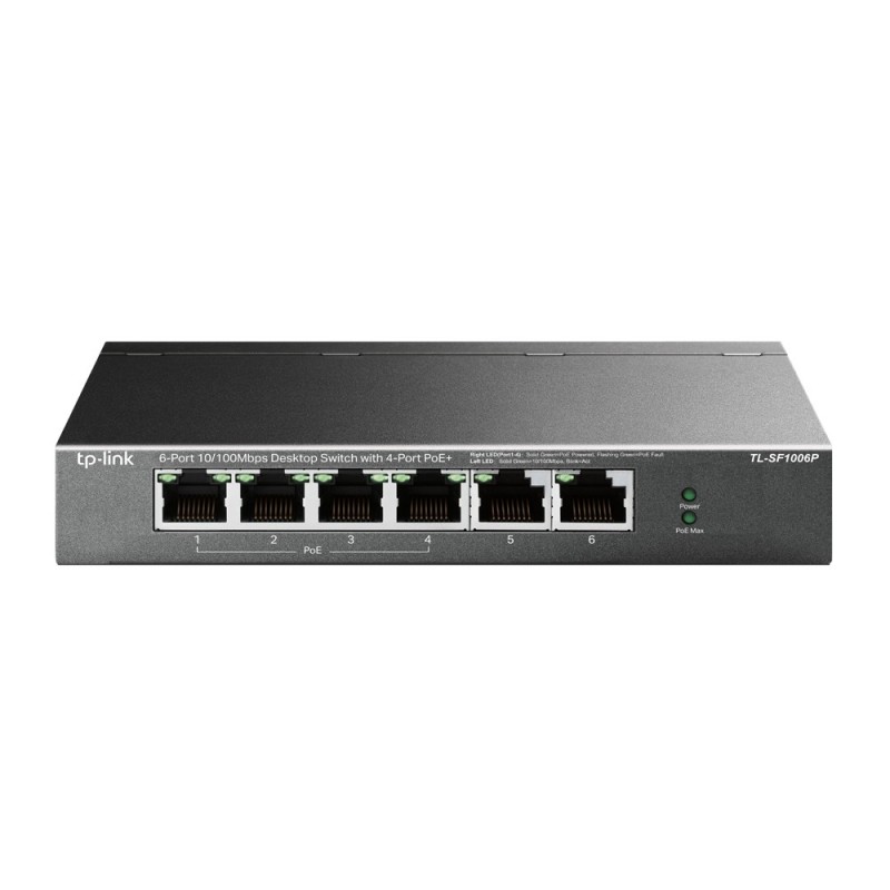 TP-Link TL-SF1006P switch di rete Non gestito Fast Ethernet (10 100) Supporto Power over Ethernet (PoE) Nero