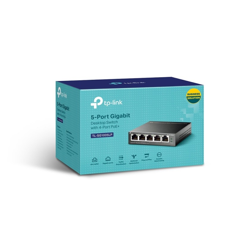 TP-Link TL-SG1005LP switch di rete Non gestito Gigabit Ethernet (10 100 1000) Supporto Power over Ethernet (PoE) Nero