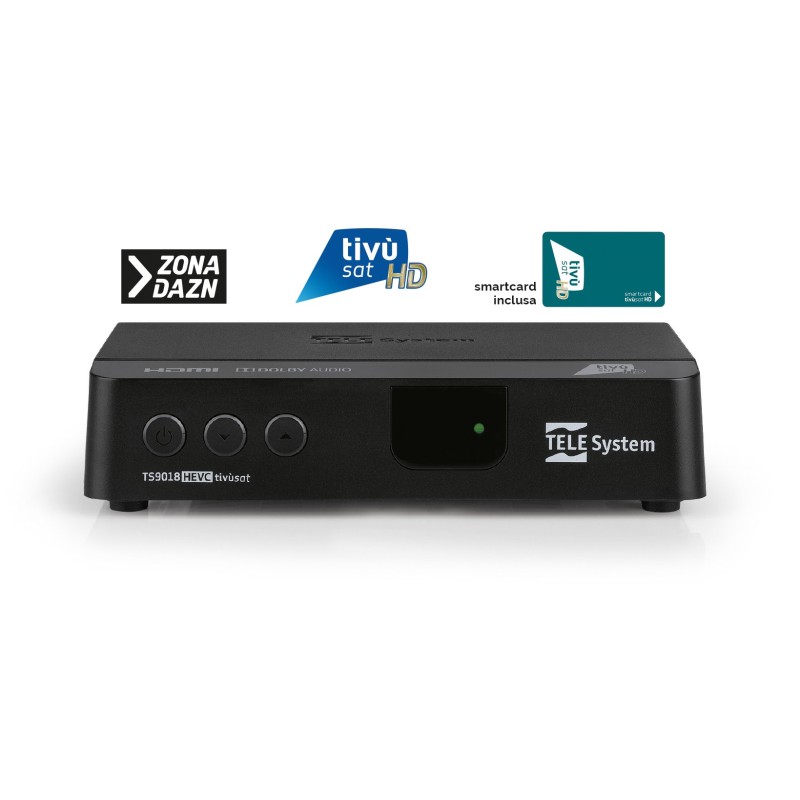 TELE System Decoder TV Sat TS9018HEVC tivùsat con smart card
