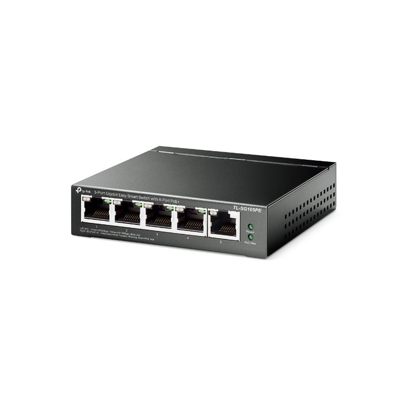 TP-Link TL-SG105PE switch di rete Gestito L2 Gigabit Ethernet (10 100 1000) Supporto Power over Ethernet (PoE) Nero