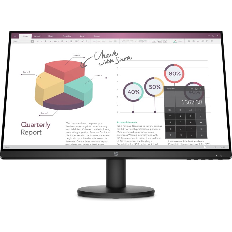 HP P24V G4 Monitor PC 60,5 cm (23.8") 1920 x 1080 Pixel Full HD Nero