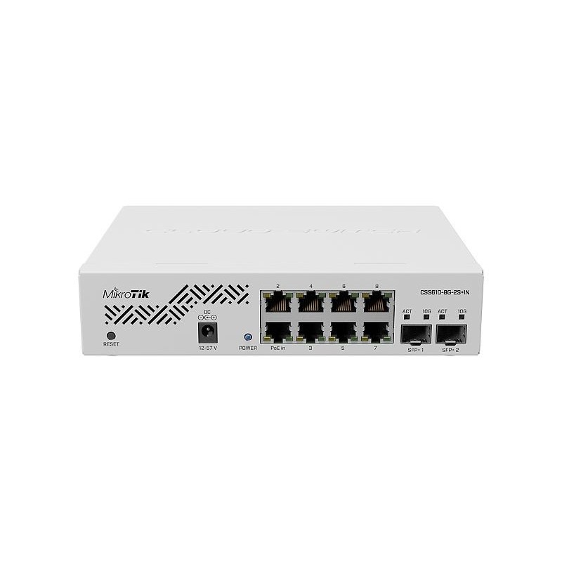 Mikrotik CSS610-8G-2S+IN switch di rete Gigabit Ethernet (10 100 1000) Supporto Power over Ethernet (PoE) Bianco