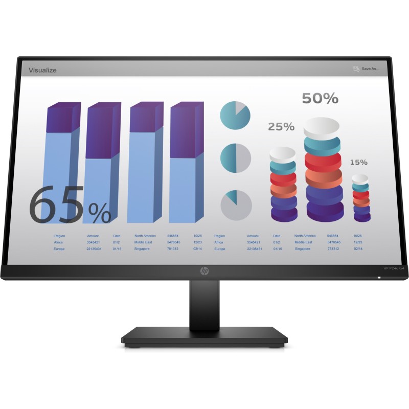 HP P24q G4 Monitor PC 60,5 cm (23.8") 2560 x 1440 Pixel Quad HD LED Nero