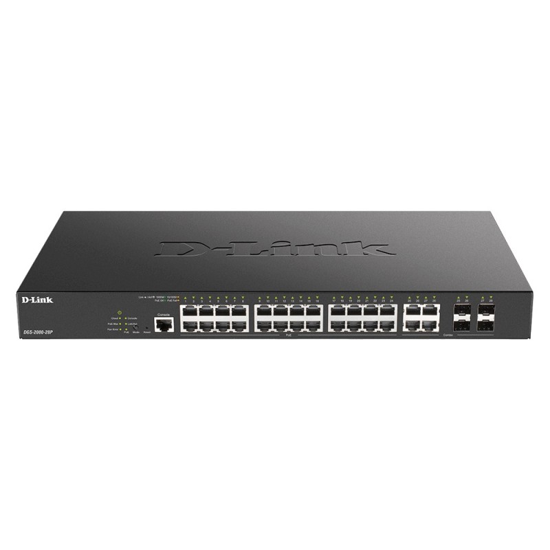 D-Link DGS-2000-28P switch di rete Gestito L2 L3 Gigabit Ethernet (10 100 1000) Supporto Power over Ethernet (PoE) 1U Nero