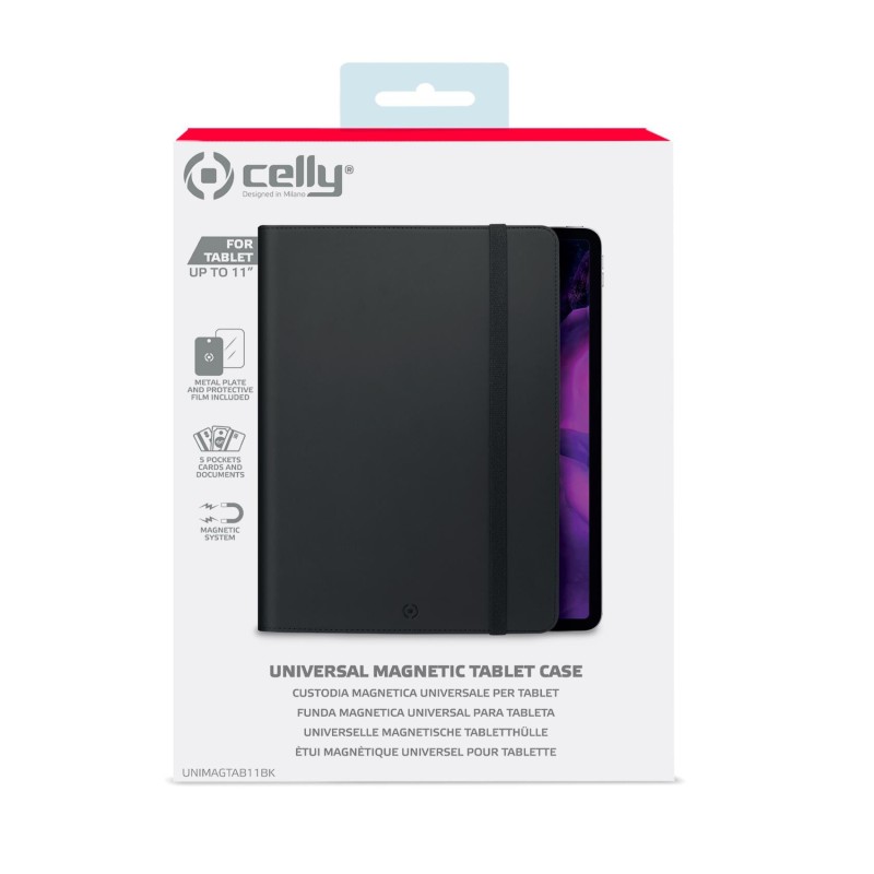 Celly UNIMAGTAB11 27,9 cm (11") Custodia a libro Nero